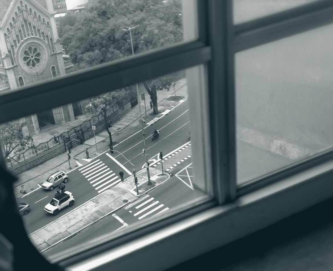 Vista do centro de São Paulo a partir da janela do escritório